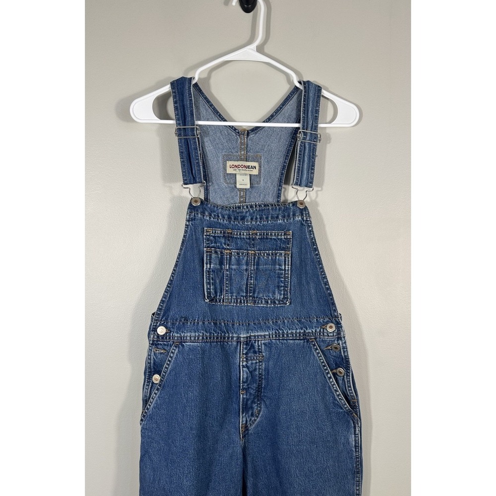 London Jean Overalls Womens Small Blue Denim Bibs Made USA Vintage Cotton - Picture 3 of 12